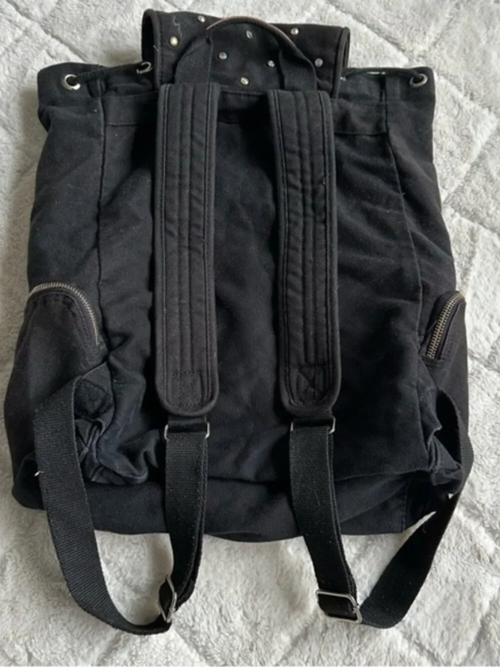 Victoria Secret PINK | Black Rhinestone Canvas Stud Backpack | One Size - Picture 13 of 15